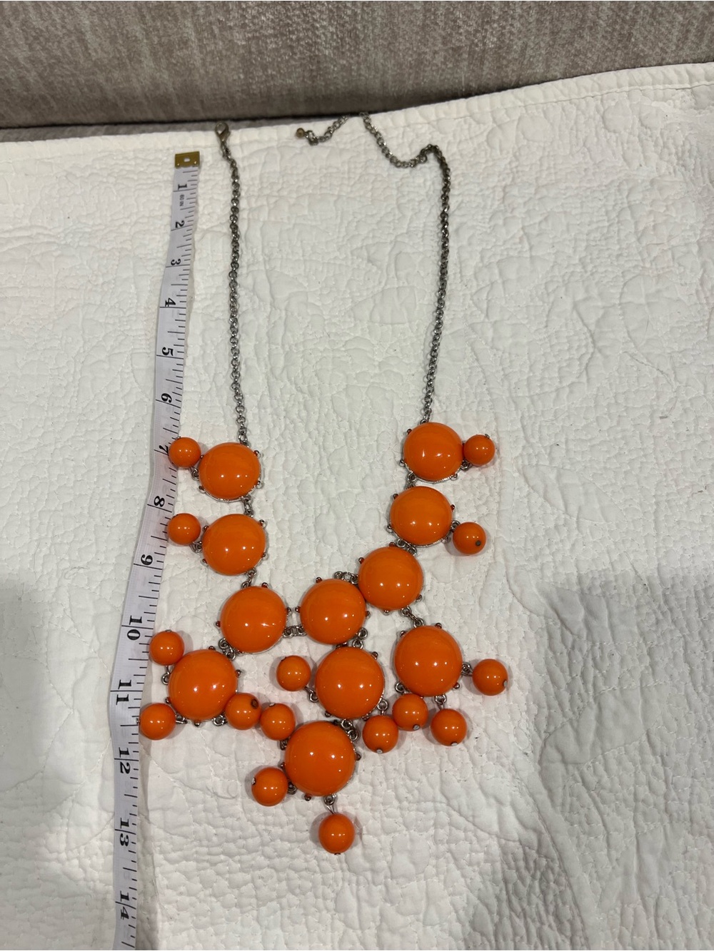 Orange Bubble Statement Necklace